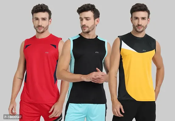 Drifit Mens Solid Roundneck Sleeveless Sports T-Shirt