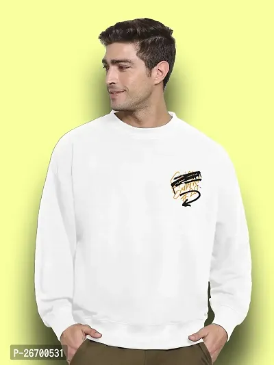 FTX Men Round Neck Printed White Sweatshirt