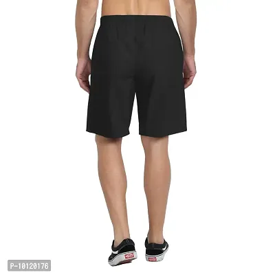 Men Solid Cotton Casual Shorts-thumb2