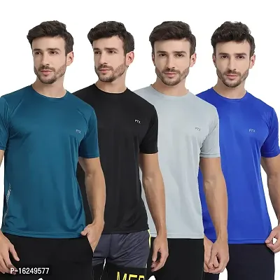 FTX Men's Dri-Fit Polyester Round Neck Half Sleeves T-Shirt- Pack of