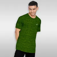 FTX Men Solid Round Neck Half Sleeve Dark Green Tshirt-thumb2