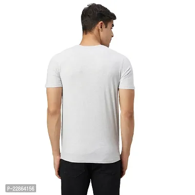 Stylish White Cotton Blend Tees For Men-thumb2