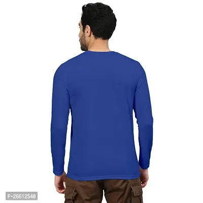 FTX Men Solid Round Neck Full Sleeves Royal Blue Tshirt-thumb2