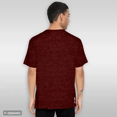 FTX Men Solid Round Neck Half Sleeve Red Tshirt-thumb2