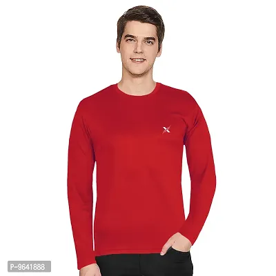 FTX Comfortable Polyester Solid Round Neck Tees For Men