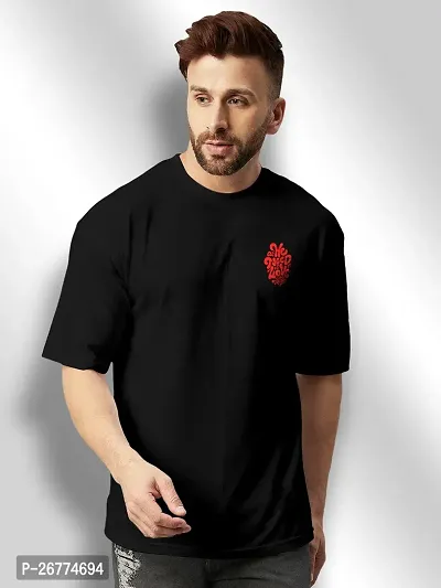 FTX Men Round Neck Oversized Black Tshirt-thumb0