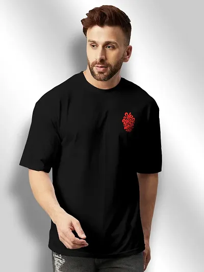 Stylish Designer FTX Round Neck Half Sleeves Oversized T-Shirts For Men