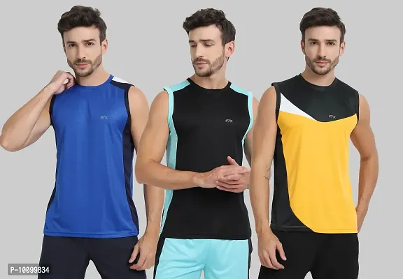 Drifit Mens Solid Roundneck Sleeveless Sports T-Shirt-thumb0