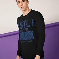 FTX Men Round Neck HUSTLE Printed Full sleeves Black Sweatshirt-thumb2