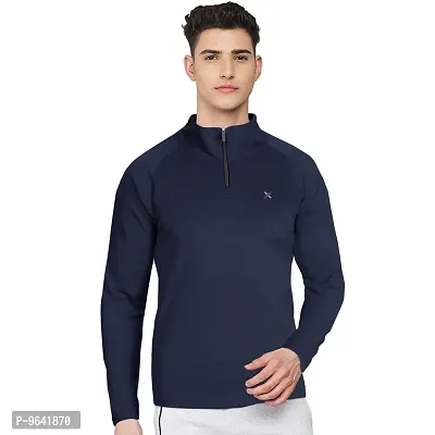 FTX Comfortable Polyester Solid High Neck Tees For Men