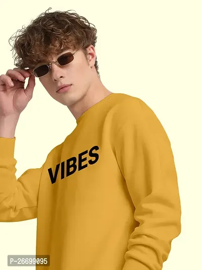 FTX Men Round Neck Printed Yellow Sweatshirt-thumb3