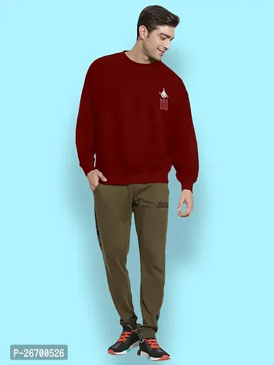 FTX Men Round Neck Printed Maroon Sweatshirt-thumb4