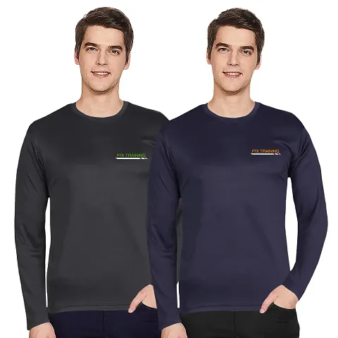 FTX Comfortable Solid Round Neck Tees For Men Combo Pack Of 2