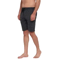 FTX Men's Printed Knitted Cottonpoly Shorts - Black-thumb1