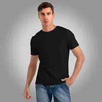 Stylish Fancy Polyester Solid Round Neck T-Shirts For Men-thumb1