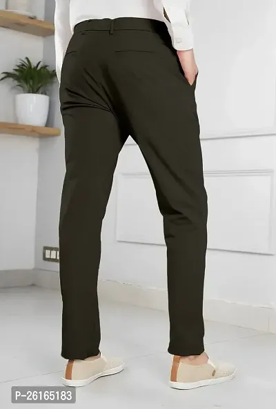 FTX Men Solid Olive Casual Trouser-thumb2