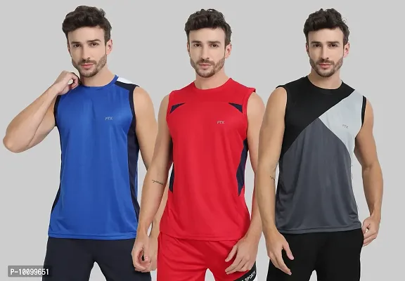 Drifit Mens Solid Roundneck Sleeveless Sports T-Shirt