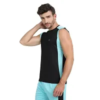 Stylish Multicoloured Polyester Colourblocked Gym Vest For Men Pack Of 3-thumb2