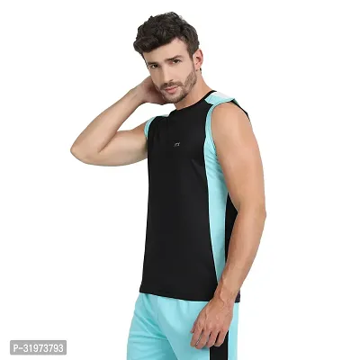 Stylish Multicoloured Polyester Colourblocked Gym Vest For Men Pack Of 3-thumb3