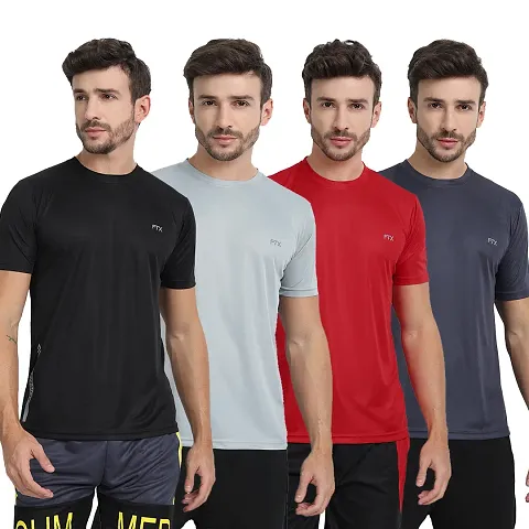 FTX MENS SOLID ROUND NECK T-SHIRT PACK OF 4