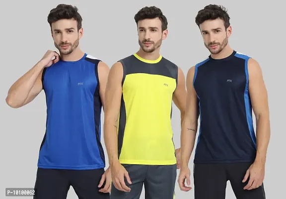 Drifit Mens Solid Roundneck Sleeveless Sports T-Shirt-thumb0