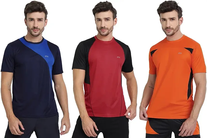 FTX Men's Dri-Fit Round Neck T-Shirt Combo - Pack of 3 (710)