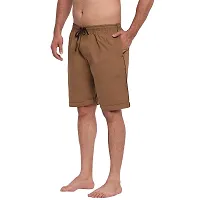 FTX Men's Solid Woven Cotton Shorts - Brown-thumb1