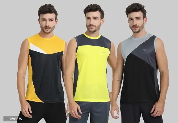 Drifit Mens Solid Roundneck Sleeveless Sports T-Shirt-thumb0