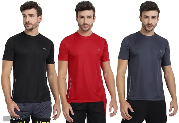 FTX Men's Dri-Fit Round Neck T-Shirt Combo - Pack of 3 (723)-thumb0