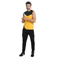 Stylish Multicoloured Polyester Colourblocked Gym Vest For Men Pack Of 3-thumb4