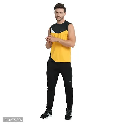 Stylish Multicoloured Polyester Colourblocked Gym Vest For Men Pack Of 3-thumb5