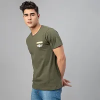 Stylish Green Cotton Tees For Men-thumb2