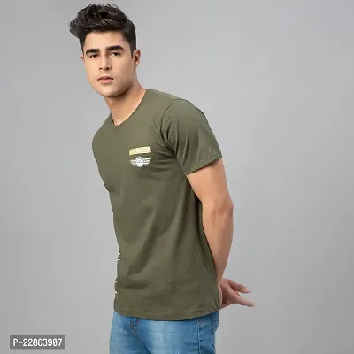 Stylish Green Cotton Tees For Men-thumb3