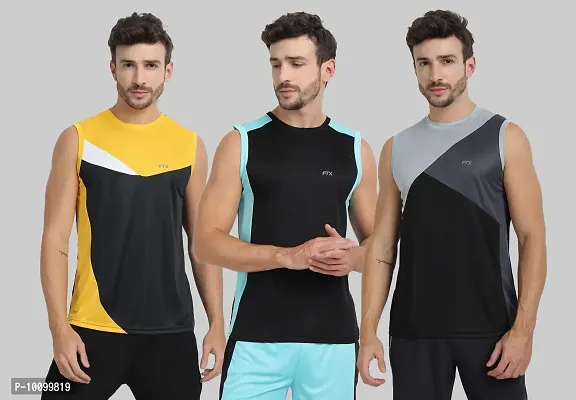 Drifit Mens Solid Roundneck Sleeveless Sports T-Shirt