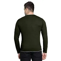 FTX Men Solid Round Neck Full Sleeve Olive Tshirt-thumb1