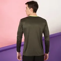 FTX Men Solid Round Neck Full Sleeve Olive Tshirt-thumb1