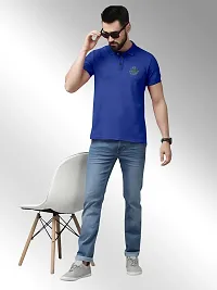 FTX Men Polo Neck Half Sleeve Blue Tshirt-thumb2