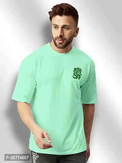 FTX Men Round Neck Oversized Light Green Tshirt