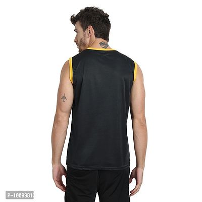 Drifit Mens Solid Roundneck Sleeveless Sports T-Shirt-thumb3