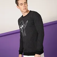 FTX Men Round Neck MARSHMELLO Printed Black Sweatshirt-thumb2