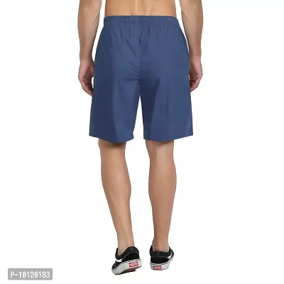 Men Solid Cotton Casual Shorts-thumb2