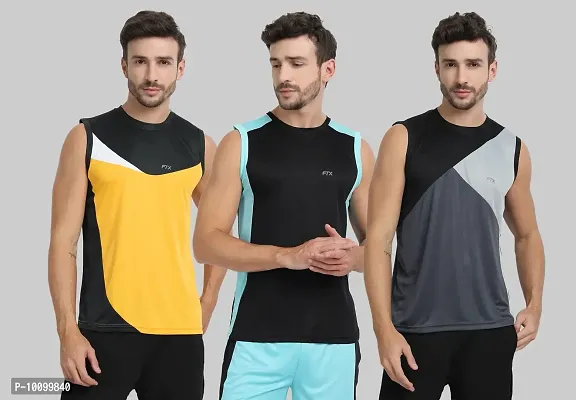 Drifit Mens Solid Roundneck Sleeveless Sports T-Shirt