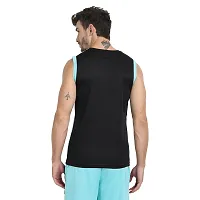 Stylish Multicoloured Polyester Colourblocked Gym Vest For Men Pack Of 3-thumb1