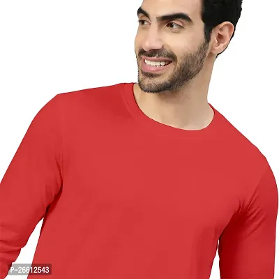 FTX Men Solid Round Neck Full Sleeves Red Tshirt-thumb3