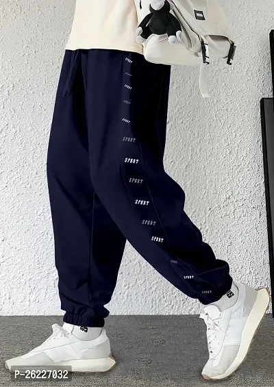 FTX Men Printed Regular Fit Navy Blue Track Pant-thumb0
