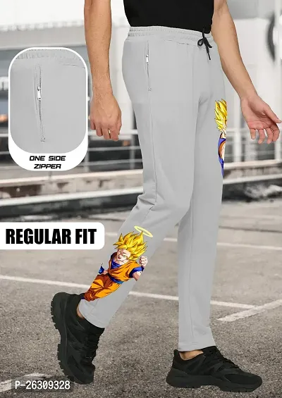 FTX Men Regular Fit Anime Printed Grey Track Pant