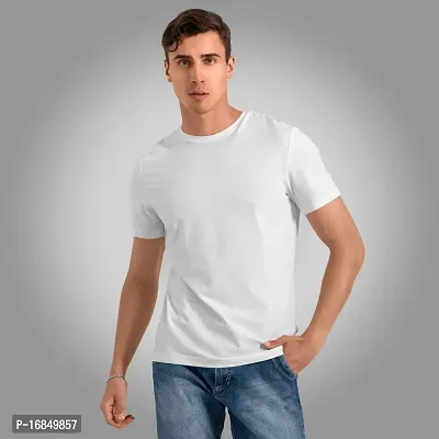 Stylish Fancy Polyester Solid Round Neck T-Shirts For Men-thumb2