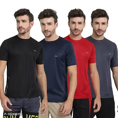 FTX Men's Dri-Fit Polyester Round Neck Half Sleeves T-Shirt- Pack of-thumb0