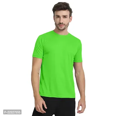 FTX Elegant Polyester Parroot Green Round Neck Short Sleeves T-Shirt For Men-thumb0