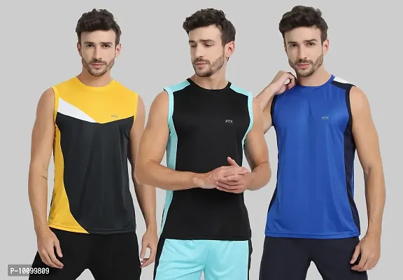 Drifit Mens Solid Roundneck Sleeveless Sports T-Shirt